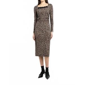 NEW NADYA TOTO lugano midi dress in leopard
